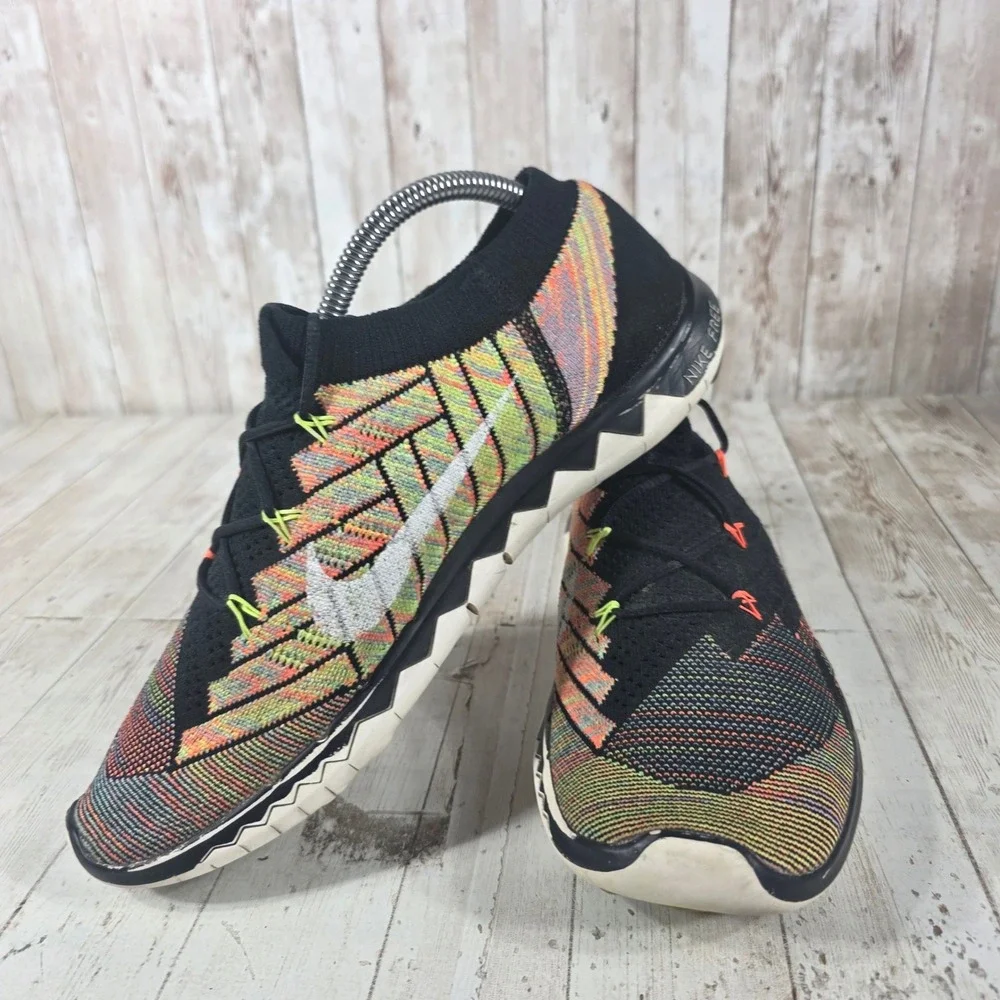 Nike Free 3.0 Flyknit Womens Running‎ Black Multi Color EU 40 US 9 718420-008